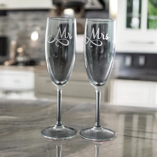 Bridal Party Engraved Champagne Flute